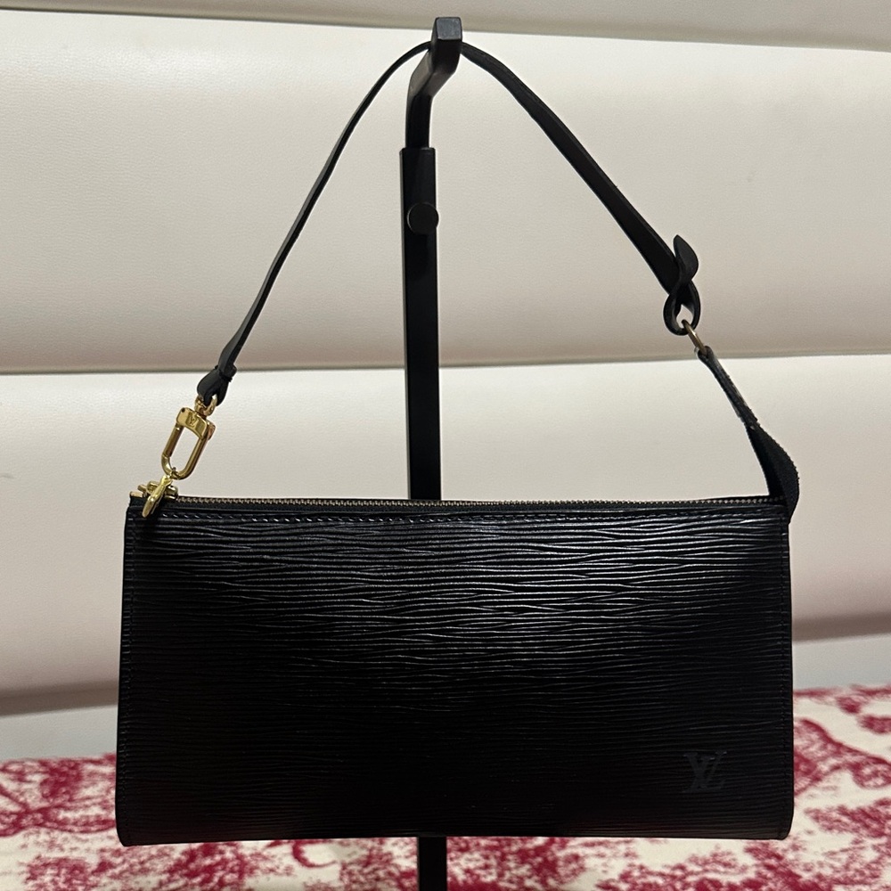 Louis Vuitton Black Epi Leather Mini Shoulder Bag with Gold Hardware